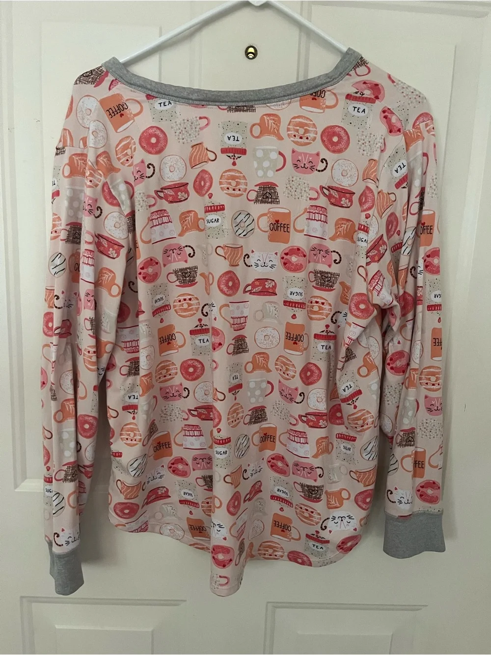 Cuddl Duds Cats,  Coffee Donuts Long Sleeve Pajama Set